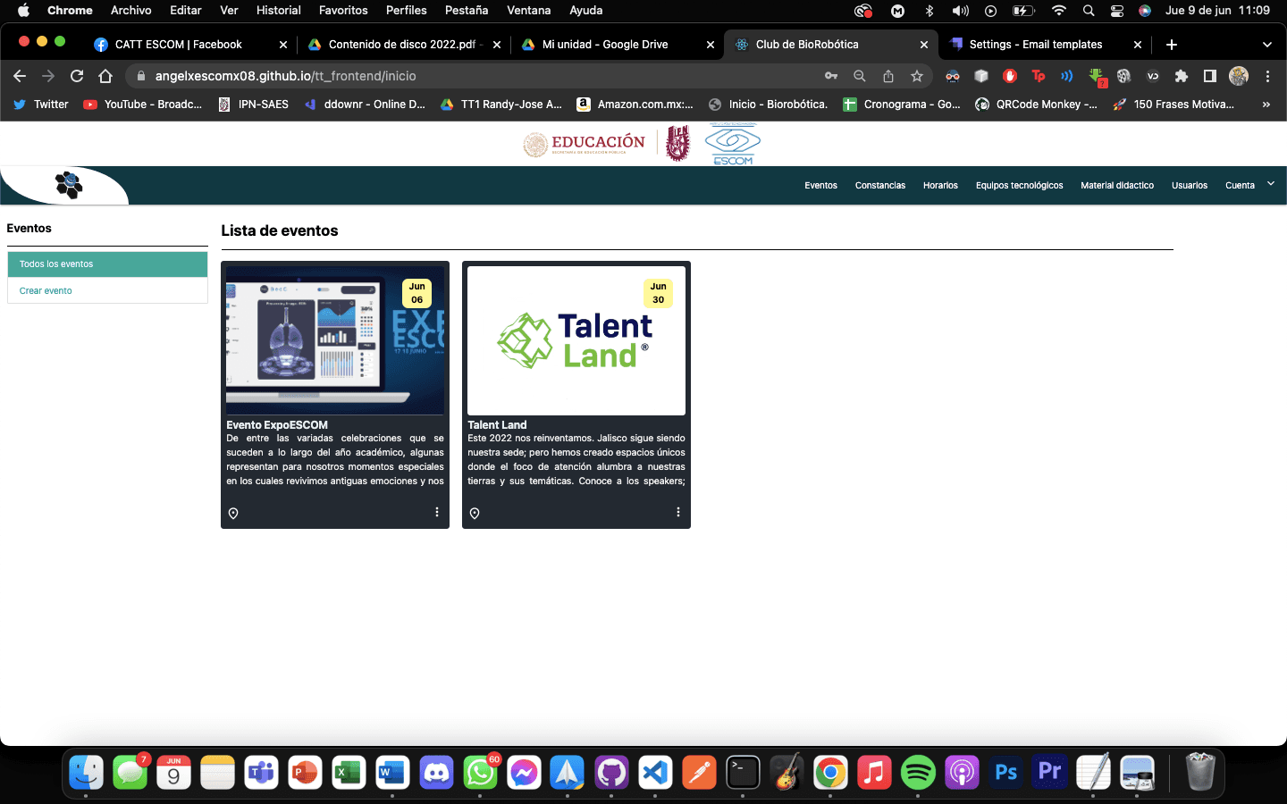 Club Management Web Application, view 4